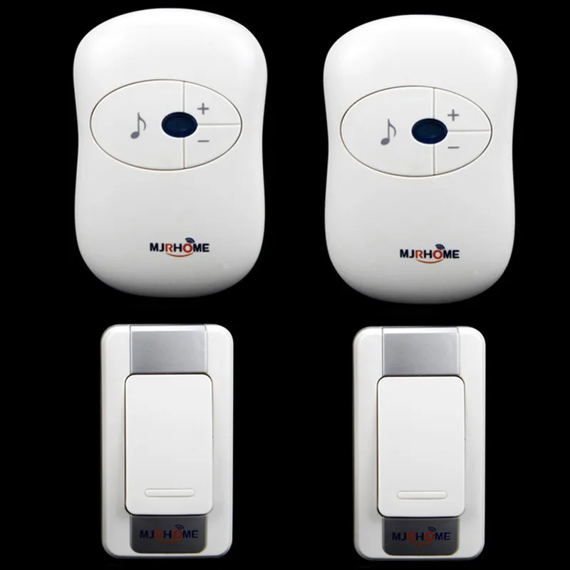 

High Quality Wireless Doorbell Waterproof DC battery 300m remote control Door Bell 2 transmitter+ 2 receiver