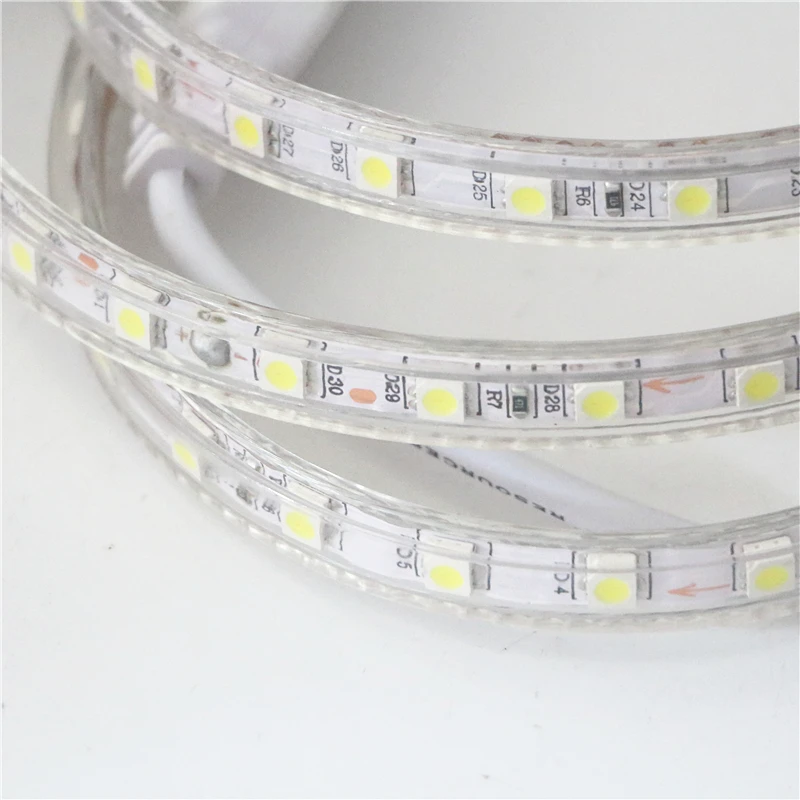 Гибкая светодиодная лента 220 В перем. Тока SMD 5050 1 м 20 60 светодиодов/м силиконовая