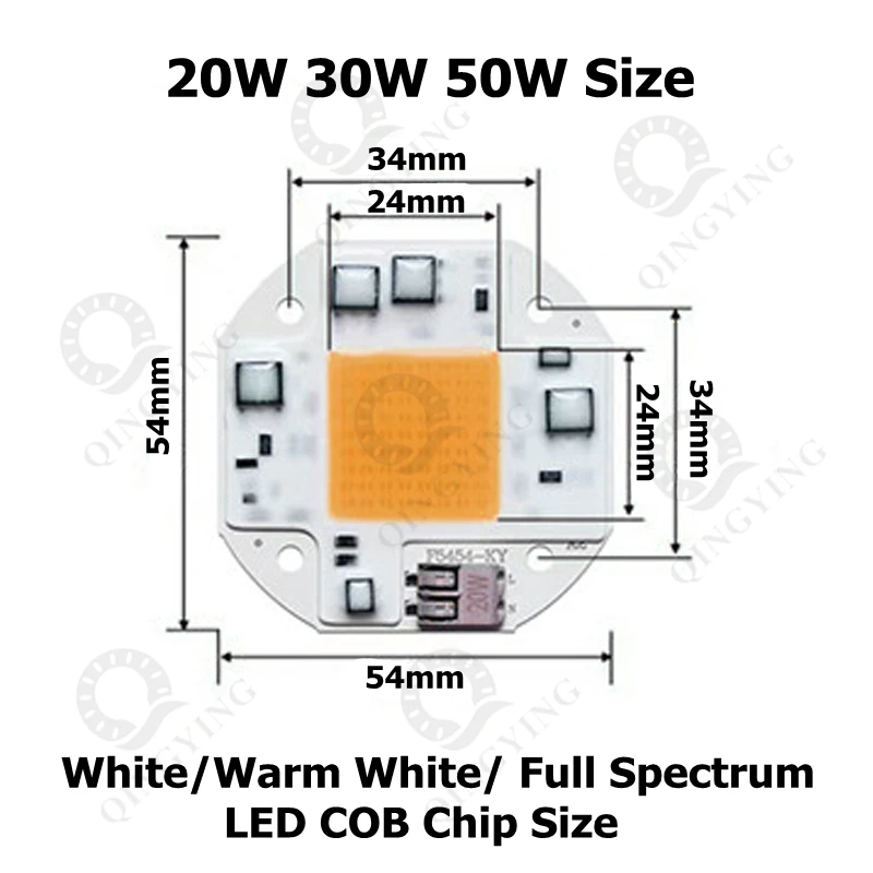 Из 2 предметов УДАРА СВЕТОДИОДНЫЙ свет 20 W 30 W 50 W AC100V-240V Integrated Smart IC 110 V 220 V Драйвер Белый теплый полный спектр белого для внимания