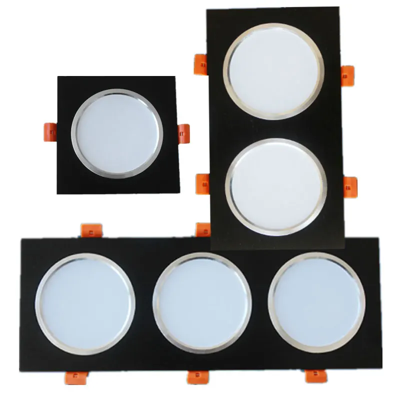 

Kitchen Bathroom Downlight 1 2 3 Head LED square Lamp spot LED Ceiling downligh dimmable 10W 20W 30W Recessed waterproof Light