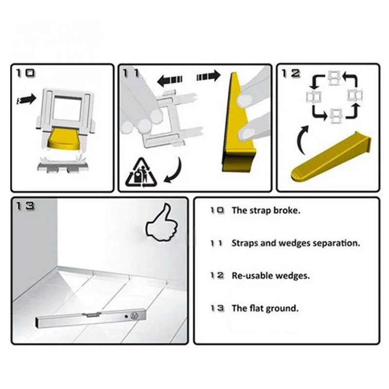 Новинка 100/сумка система выравнивания плитки 50 клипс+ 50 клиньев выравниватель плитки прокладки