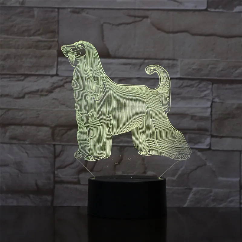 Afghan Hound настольная лампа для собаки прикроватная 3D иллюзия 7 цветов декоративная