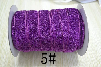 

new arrive-1''25mm) puple Glitter Velvet Ribbon,50yard/roll.(no elastic)