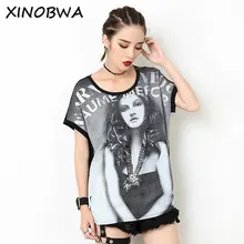 Европа Новинка Летняя женская уличная мода красивая футболка с буквенным принтом топы свободная повседневная женская одежда кружевные лоскутные рубашки