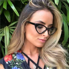 Кошачий глаз очки оправа женские сексуальные для чтения поддельные женские очки прозрачные треугольные оправы для очков для женщин прозрачный компьютер