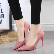 Fashion women shoes suede thin heel women high heel Office ladies shoes pumps HX170101-1