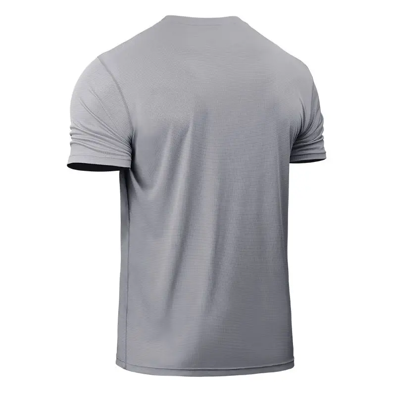 Высокоэластичная футболка для бега, для фитнеса, для мужчин, быстросохнущая, компрессионная, короткий рукав, футболки для тенниса, футбола, спортзала, облегающие Топы