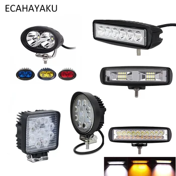 

ECAHAYAKU 3inch oval 20W 4inch round square 27W 6inch slim 18W 24W 60W Car led work light waterproof 6000K for off road SUV Boat