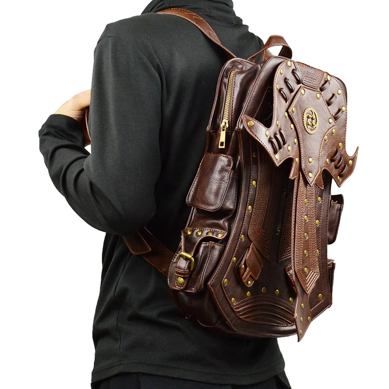 Винтажный рюкзак Norbinus для мужчин и женщин готический ранец из искусственной кожи