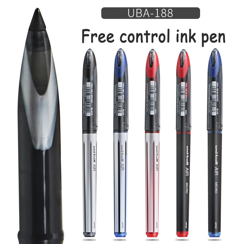 12 x UNIBALL AIR UBA 188-L ROLLER BALL PEN 0.7mm BLACK Colour Pen Made in Japan 