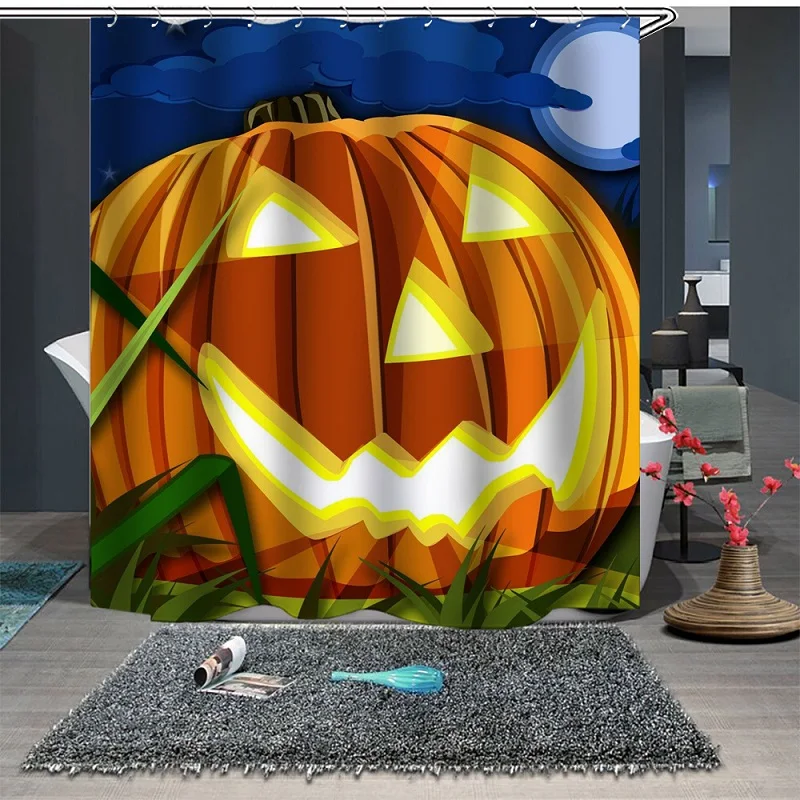 3D с принтом Хэллоуин душ Шторы s полиэфирной ткани Водонепроницаемый Haloween Ванна Шторы с крючками Ванная комната товары