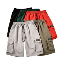 Модные тонкие мужские шорты Карго, летние новые мужские повседневные шорты, мужские свободные армейские шорты с карманами, шорты для бега, 5XL, Прямая поставка