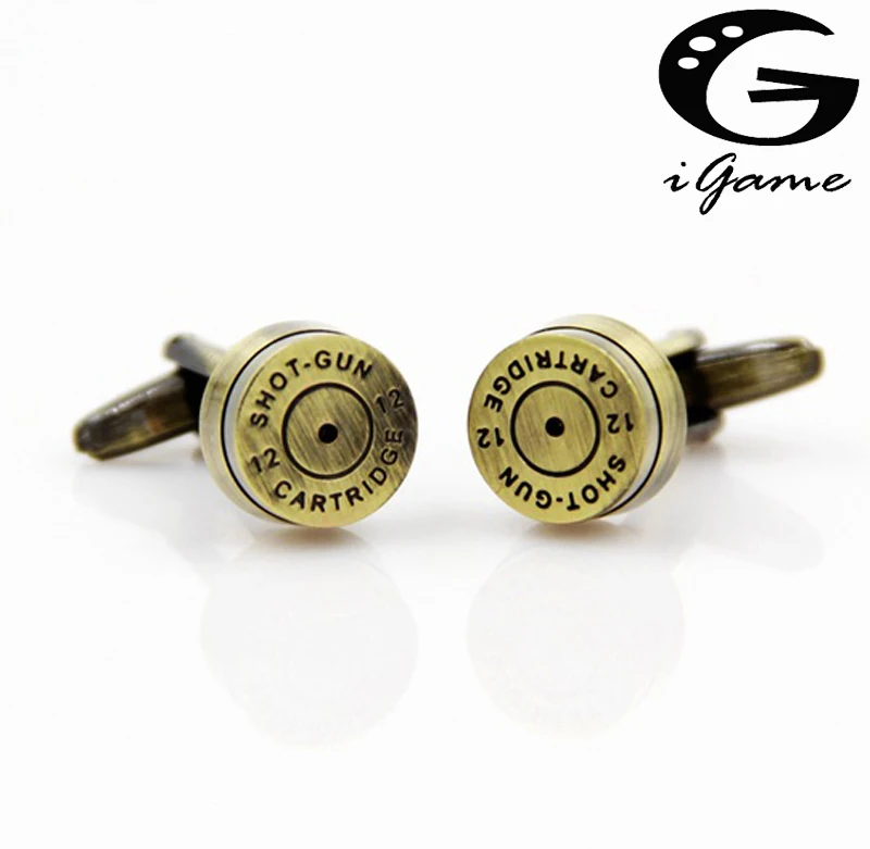 Free Shipping Men's Cufflink Bronze Bullet Design Novelty Vintage Cuff