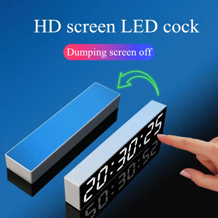 

Modern decor mirror electric LED digital clock Bedroom silent clock Time memory luminous LED table clock Time display clock