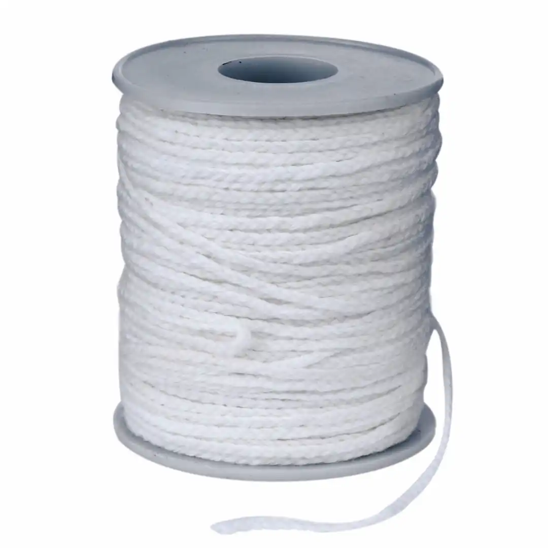Eco-Friendly Candle Wick Spool 61m Candle Making Cotton Rope Spool White Smokeless Waxed Core for Candle Making Crafts Supplies Candle Wick