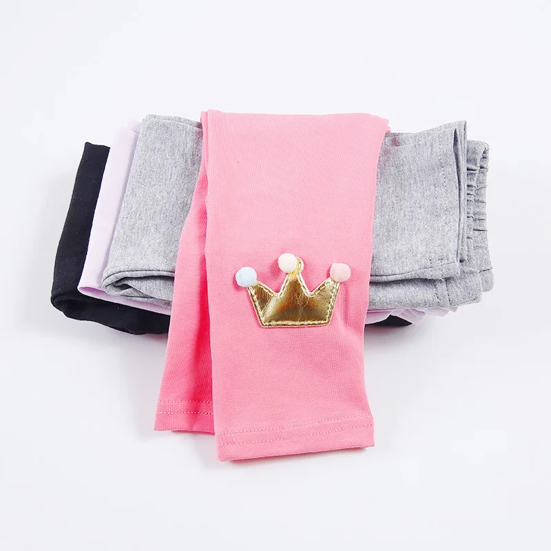 

Lovely Baby Girls Leggings Clothes Crown Skinny Infant Girl Child Full Length Pants Casual Trousers Autumn Spring For 0-3 Y Kids