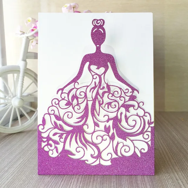30pcs customized glitter paper craft birthday party princess wedding craft birthday invitations