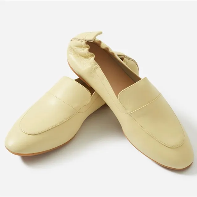 Весенние черные балетки; лоферы на плоской подошве; дизайнерская женская обувь; элегантная повседневная женская обувь mary janes с круглым носком; женская обувь; zapatos mujer - Цвет: Yellow