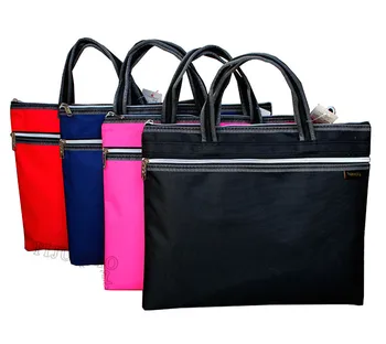 

A4 file holder zipper canvas large capacity file package office business briefcase with handle organizer handbag briefcase file