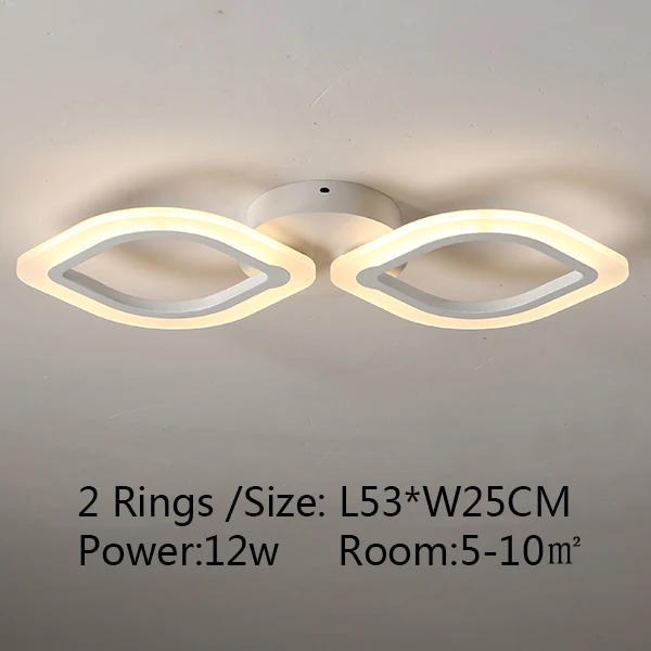 Потолочная люстра, современные светодиодные металлические изделия, акриловая люстра, светильники, светильник plafonnier для гостиной, спальни - Цвет абажура: 2 Rings  L53xW20CM