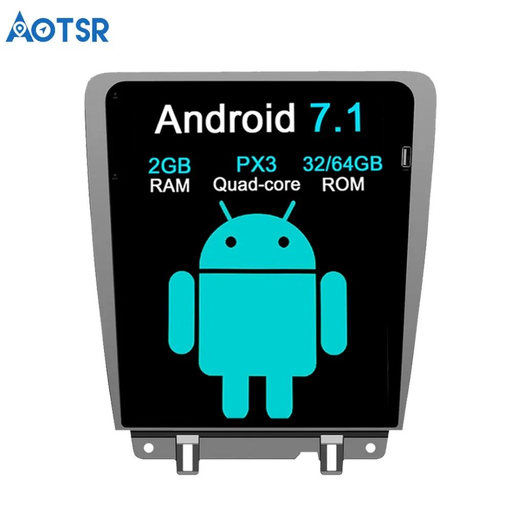 Aotsr Android 7 1 Tesla style автомобильный без DVD-плеера GPS-навигация для Ford Mustang 2010-2014