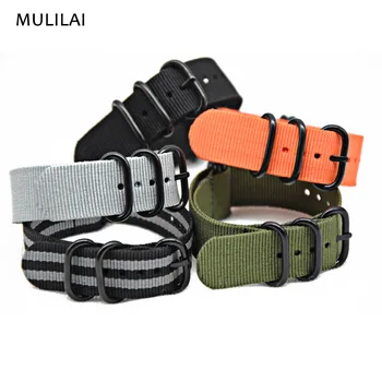 

ZULU NATO Watch band Women Heavy Duty Nylon Canvas Strap Ring Buckle 18mm 20mm 22mm 24mm Striped Men Replacement Watch Band