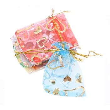 

10pcs/lot Organza Gifts Bags Mixed Color Drawstring Bags Christmas Candy Bags Party Wedding Favors Packaging Pouch