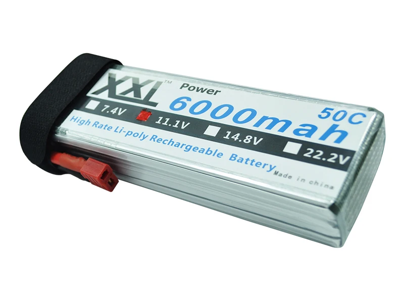 2pcs/lot XXL New 6000mAh 11.1V 3s 50C RC Rechargeable Li-Poly Battery for Helic