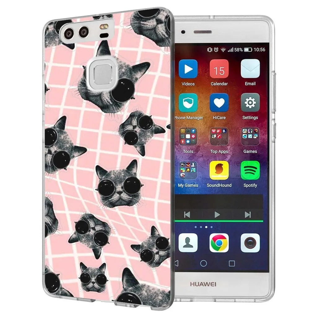 Case For Huawei P9 Lite(2016)/P8 Lite(2016) Art Rhinestone Painted Pattern Clear Soft TPU Silicone 0046 |