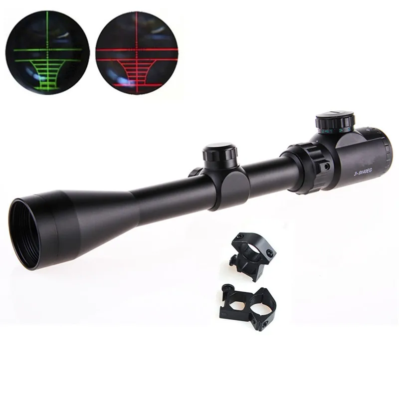 

Army Riflescope Hunting 3-9x40 Outdoor Tactical 11/20mm Rail MountOptics Reticle Sniper Rifle Red Green Illuminated Scope Sight