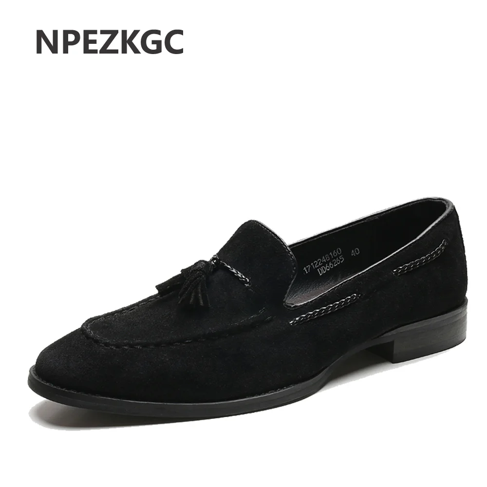 NPEZKGC Velvet Loafers Men Shoes Men's Flats Male Slip-On Driving Shoes Large Size Soft Comfortable Designer Loafers Moccasins