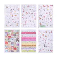 6 Sheets Cute Cartoon Stickers Lovely Rabbit Animal Pattern Waterproof Decals DIY Album Mobile Diary Decoration