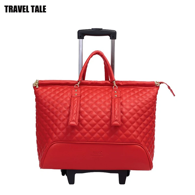 travel tale women 16 inch Carry Bag Hand Luggage For traveling leather traveling bag on wheels ...