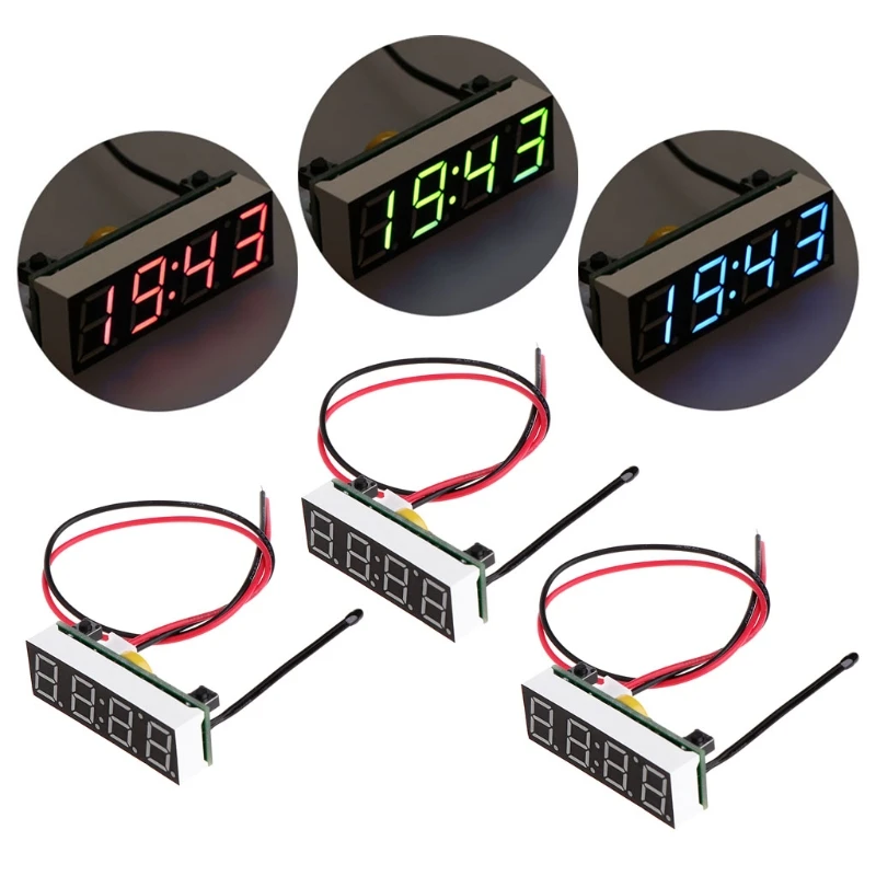 Автомобильные цифровые часы 3 в 1 DIY модуль температурного напряжения электронные
