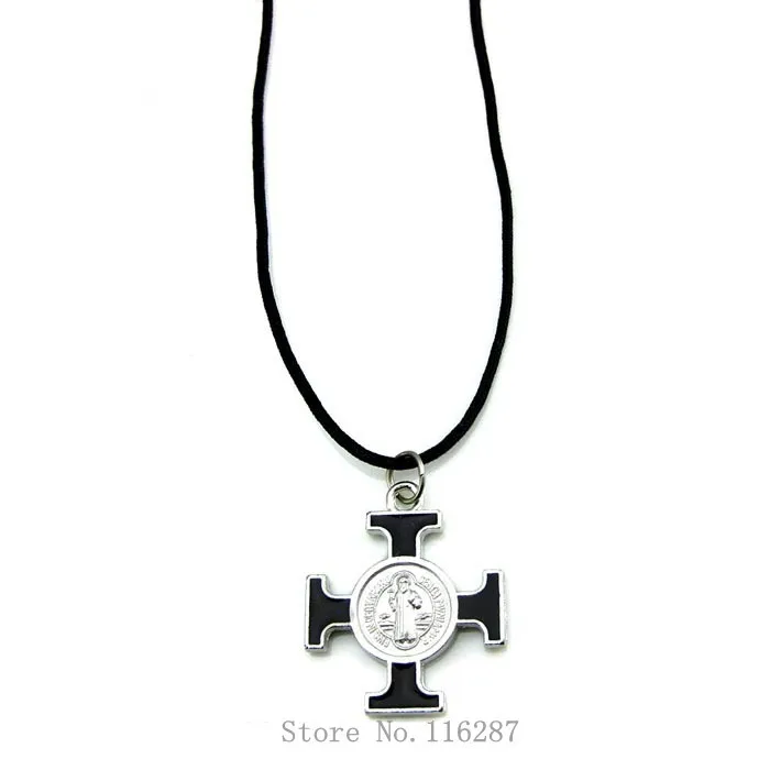 Catholic Saint Benedict of Nursia Protection Cross Medal Necklace