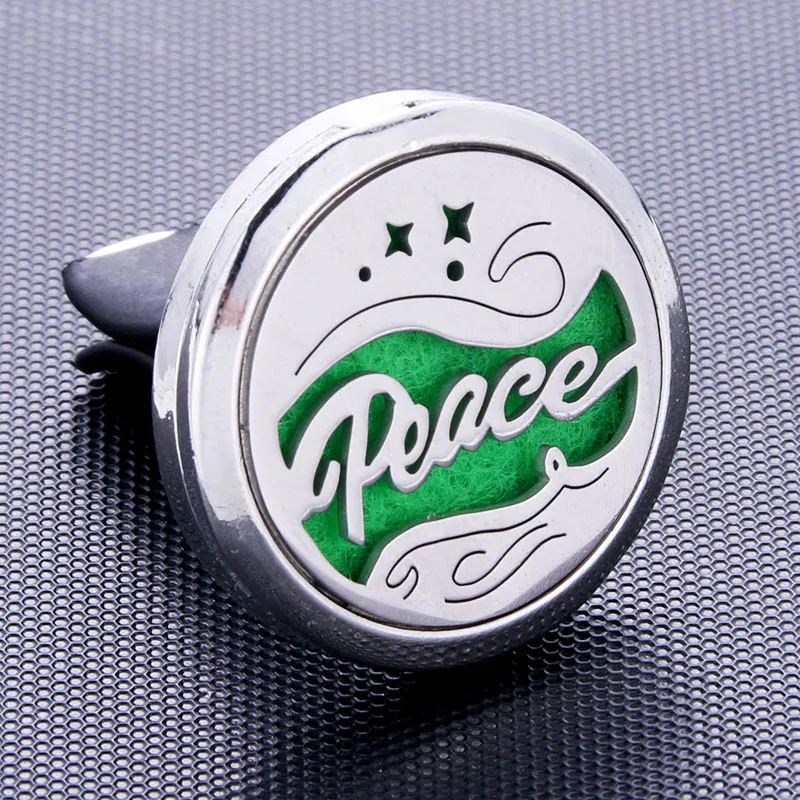 

New peace Stainless Steel Car Air Freshener Perfume Essential Oil Diffuser Locket Random Send 1pcs Oil Pads as Gift