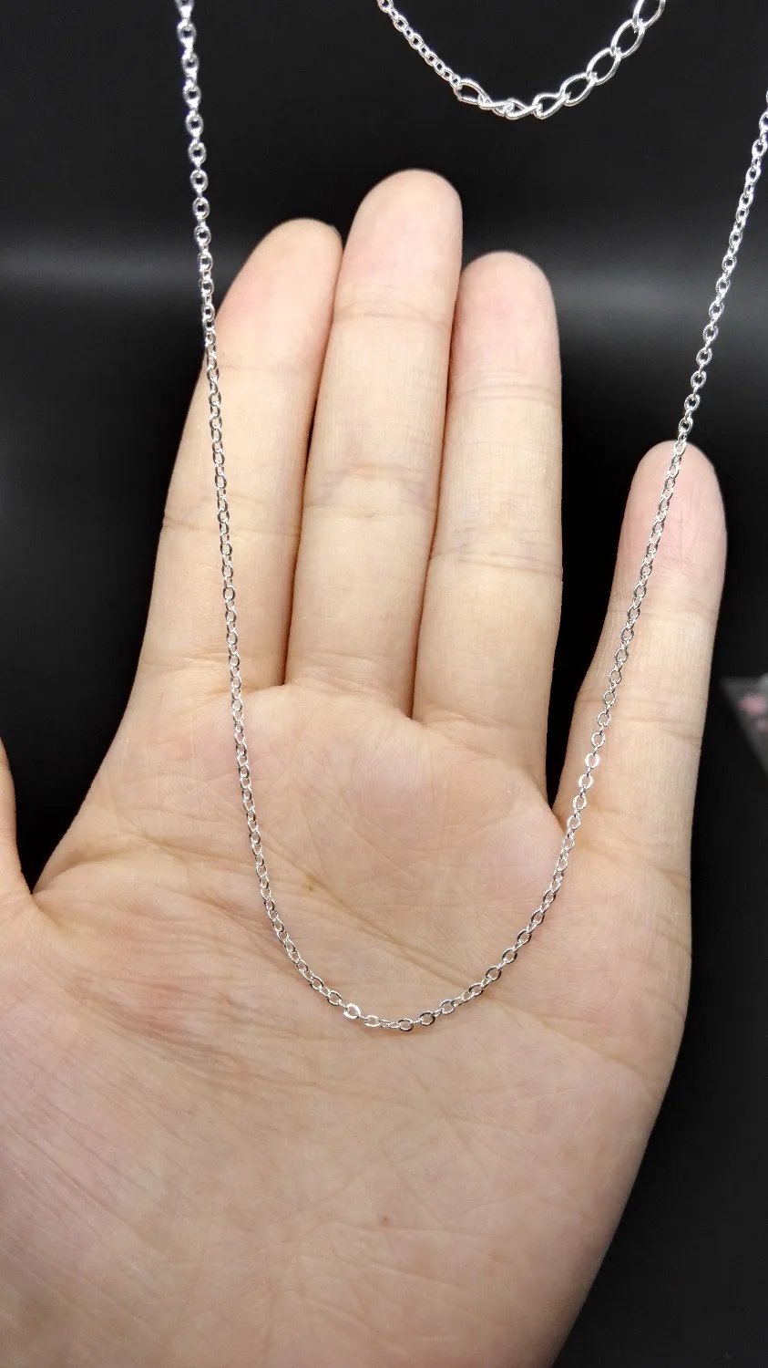 20pcs korea style small thin Silver Plated Lobster Clasp Cable Link Chain 45cm 5cm adjustable Necklaces SanLan