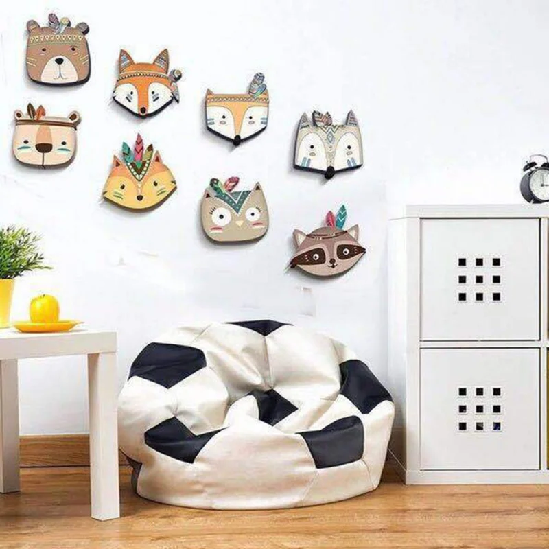 

INS Nordic Style Wooden Cartoon Animal Baby Room Hanging Wall Decorations Cute Art Crafts Animal Foxy Ornament Christmas