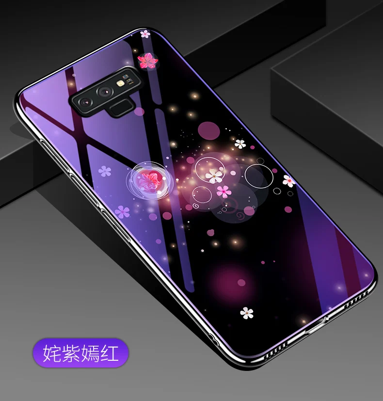 Unibay для Galaxy Note 9 чехол жесткий гальванический закаленное стекло задняя крышка 9 h Анти-взрыв ударопрочный для samsung Ga