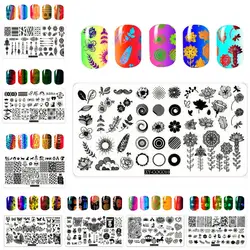 14 шт./лот ногтей 3D DIY маникюр плиты цветочным узором природа геометрия серии Дизайн ногтей Книги по искусству штамповка плиты