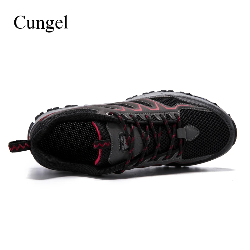 Cungel Spring/Summer Sneakers men Hiking shoes breathable Trekking Outdoor Climbing shoes Mountain Walking shoes Non-slip