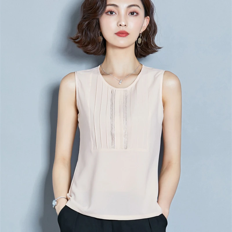 

Women's Summer Silk Tank Tops Sleeveless Satin Casual Vest Top Female Streetwear Topic Plus Size Tank Top For Women