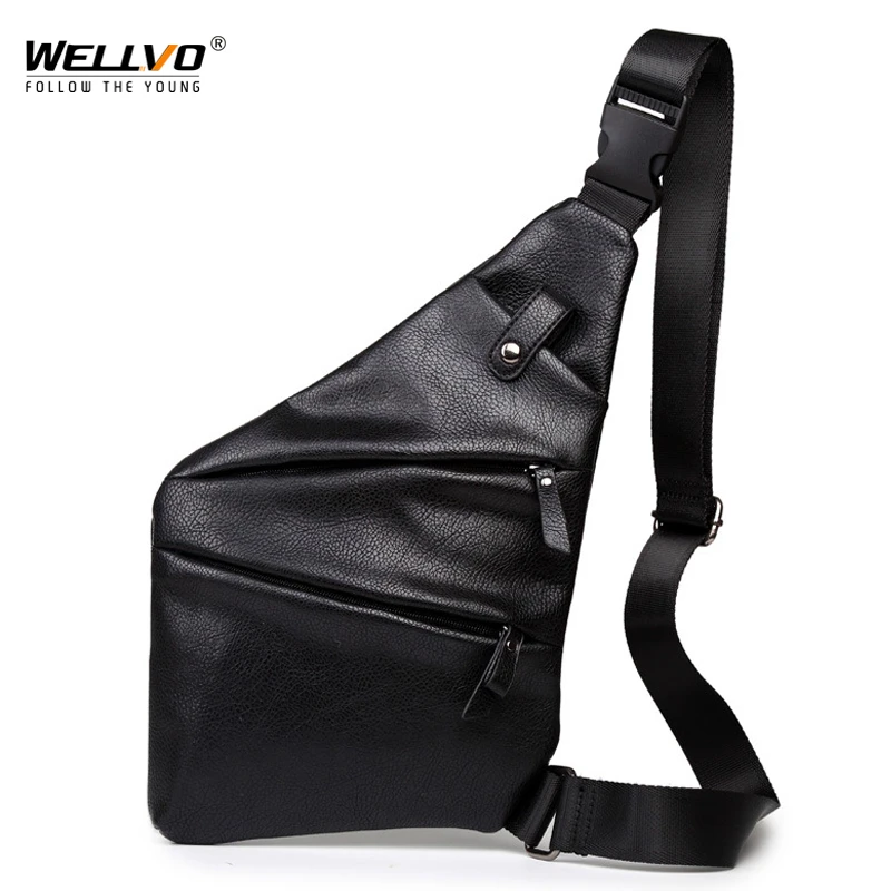 Men Fahion PU Soft Leather Waterproof Shoulder Messenger Bags City