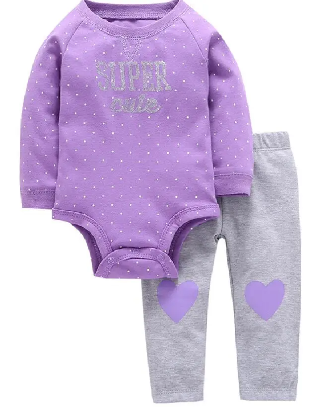 Комплекты осенней одежды для новорожденных девочек; костюм с длинными рукавами для маленьких девочек+ леггинсы; Carters; костюм для подвижных игр для маленьких девочек - Цвет: Лаванда