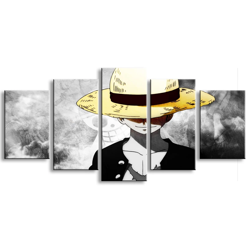 

5 pieces high-definition print One Piece Road Fly painting canvasposter and wall art living room picture HDW-001