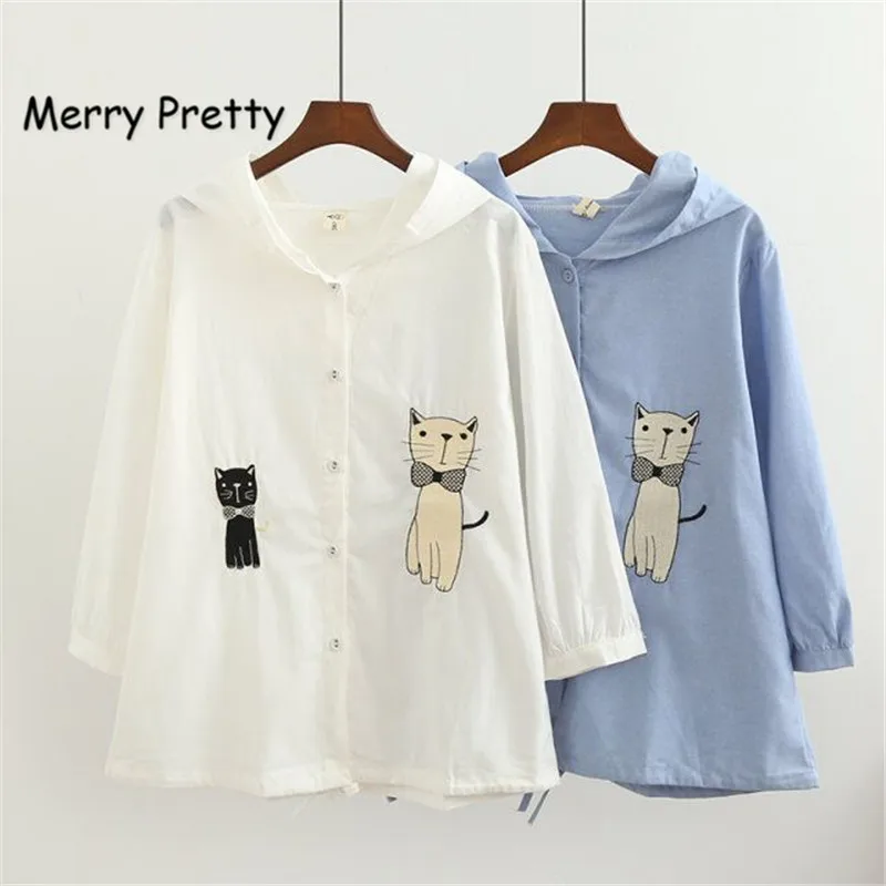 Женская хлопковая льняная куртка Merry Pretty однотонная тонкая Базовая с капюшоном и