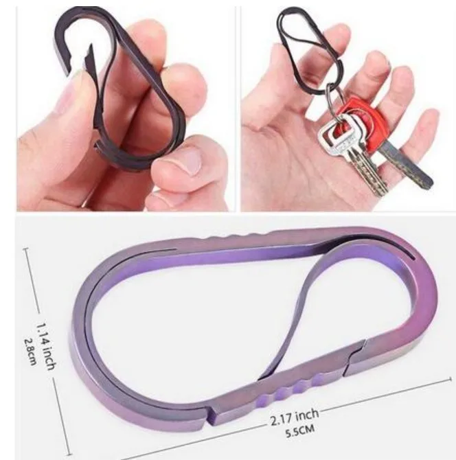 EDCGEAR пружинный зажим-крючок S-образный брелок-карабин Двойная застежка наружный