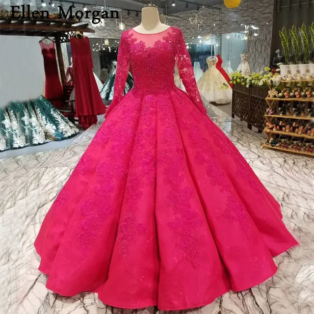 wedding dresses hot pink