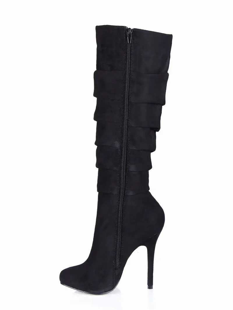 Dames Bottes Haute Mujer Zapatillas Parti Sexy Black Women Chaussures Club Femme Mode Femmes Genou Talons 2017 Zapatos Boots Botas D'hiver Robe qCT8vw