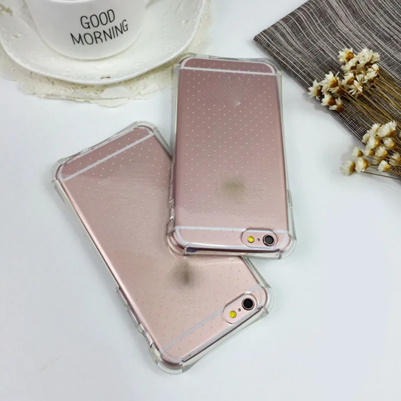 Супер Противоударный прозрачный мягкий чехол для iPhone 6s 6 plus Silicon Deluxe мобильного